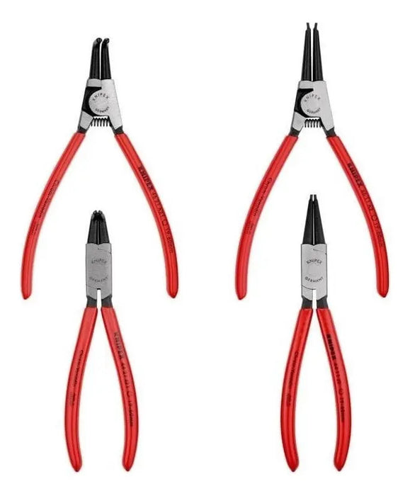 Juego 4 Alicates Knipex 7" Seguros Internos Externos Recto Curvo