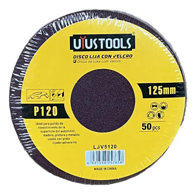 Disco Lija Con Velcro 125mm #120 (50un/set)