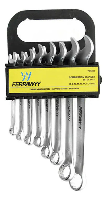 Set 8 Pcs Llave Combinada Met Cr-v Satin Ferrawyy