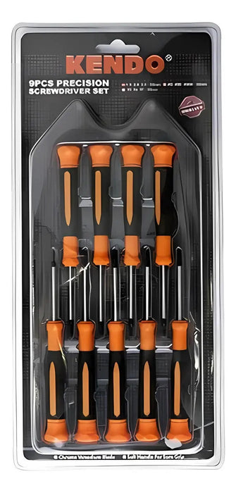 Juego Atornilladores de Precisión Kendo 9 Piezas Cruz Paleta Torx