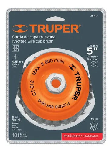 Carda Truper CT-612 Profesional 5'' Naranja Desbaste