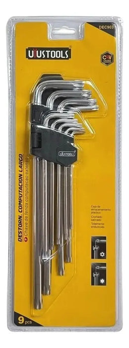 Juego De Llaves Torx 9 Piezas Dec903 Uyustools Cromado