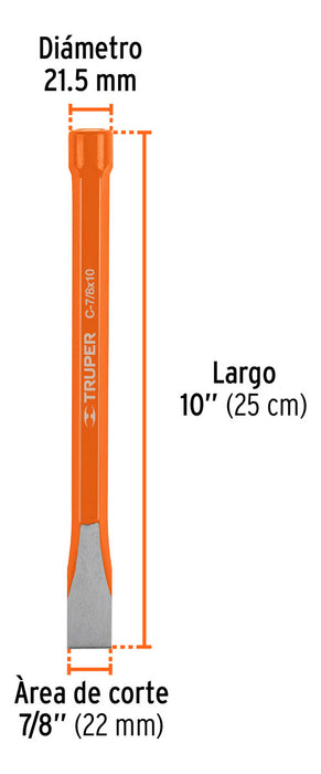 Cincel de Corte Frío 7/8" x 10" Truper C-7/8x10