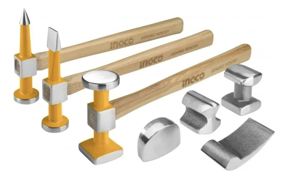 Martillo Desabollar M/madera Ingco Jgo.7 Pcs