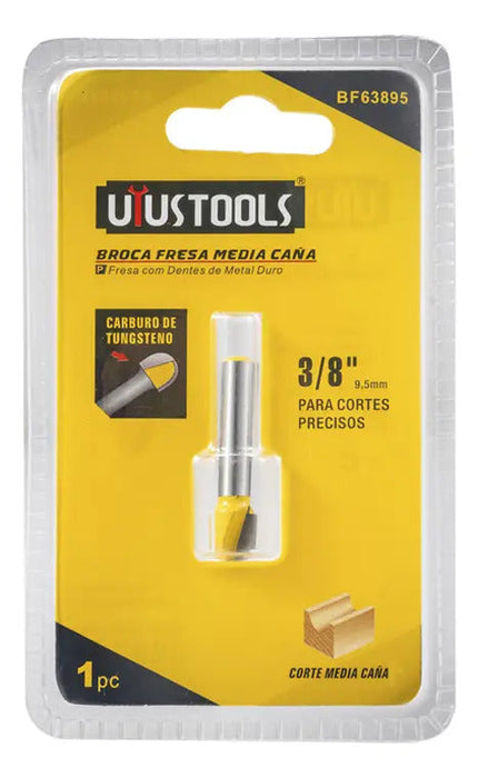 Broca Fresa Media Caña 3/8''-9.5mm