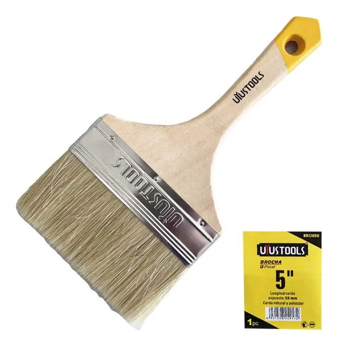 Brocha 5" Mgo Madera Uyustools