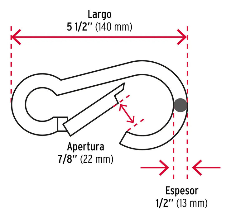 Bandola Mosquetón De Acero 1/2'' Fiero
