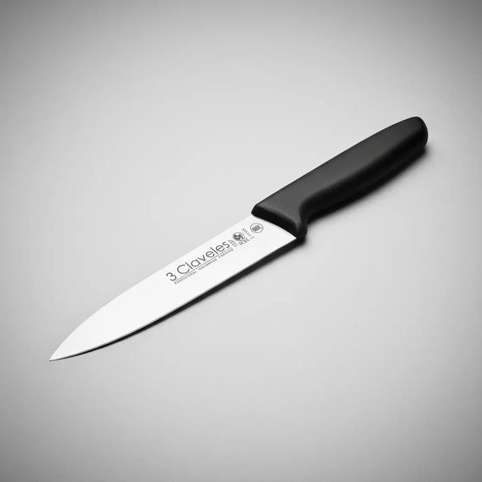 Cuchillo Cocinero Mgo Polipr Negro 13,5cm Tres Claveles