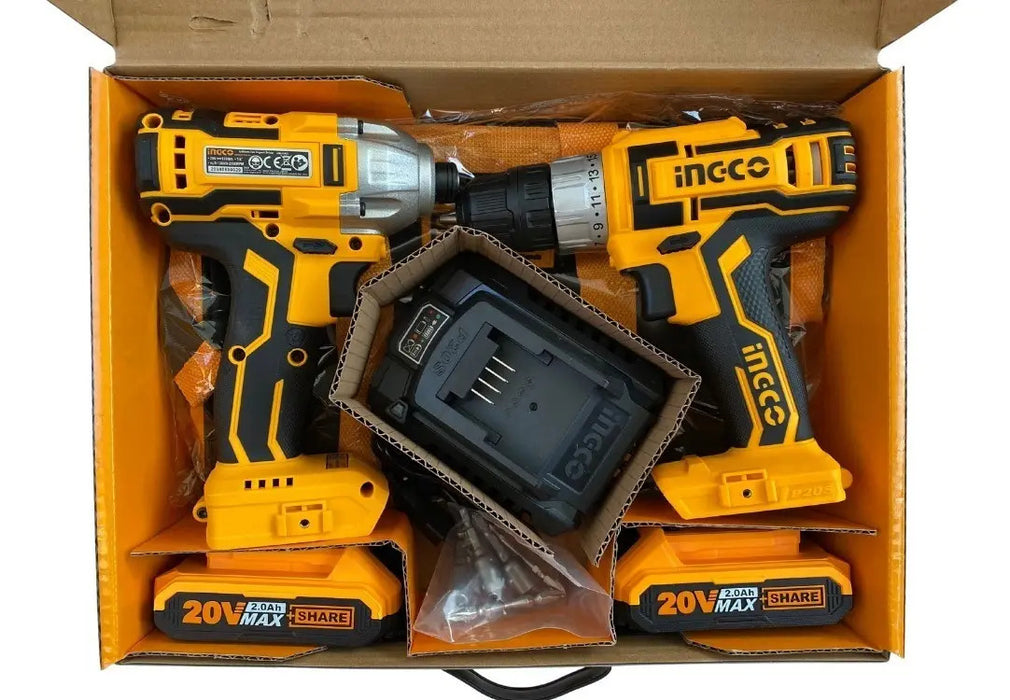 Kit Taladro Inalámbrico + Destornillador de Impacto Ingco
