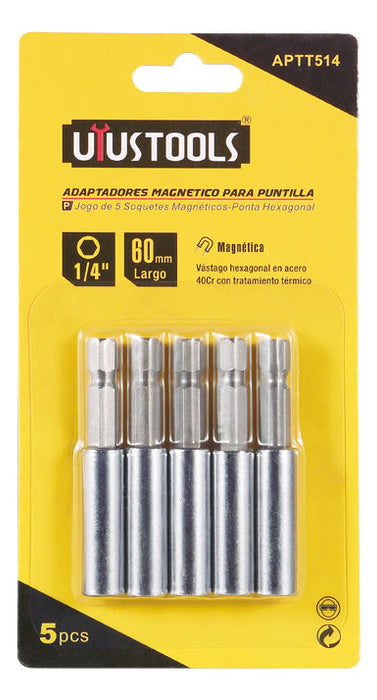 Juego Adaptador Magnético 1/4'' 5 Pcs Uyustools