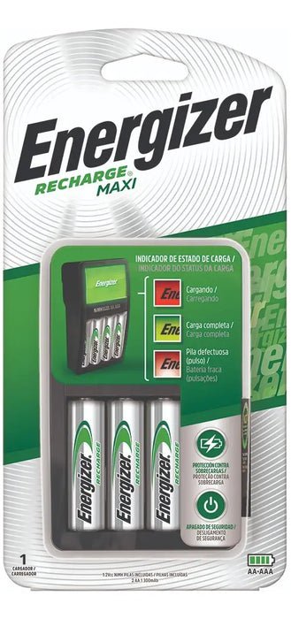 Cargador Maxi Energizer AA/AAA + 2 Pilas AA 1300mAh