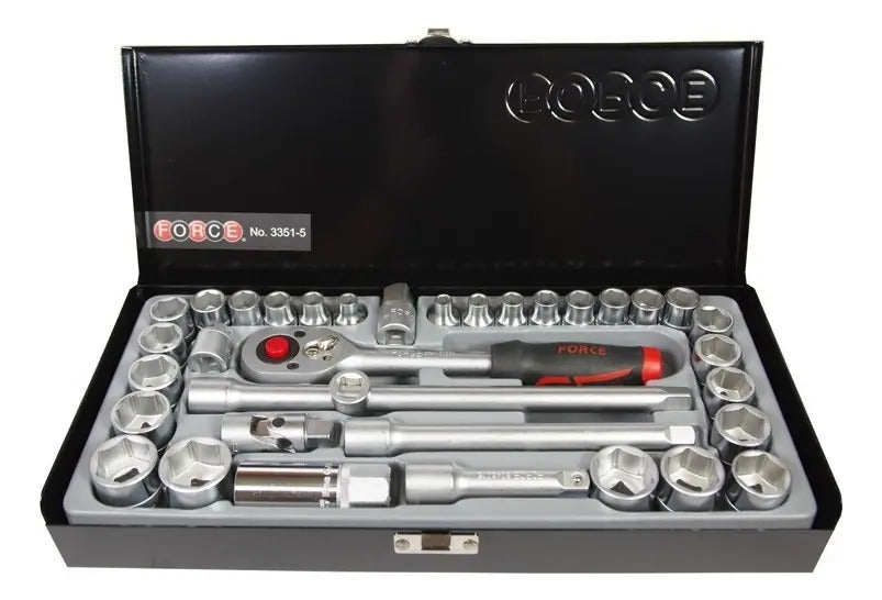 Juego De Dados Hexagonales 3/8'' Mm Y PulG. Force 3351-5