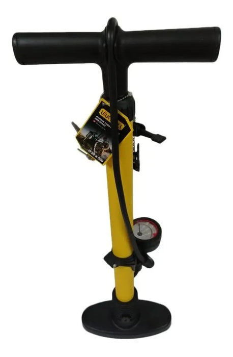 Bomba P/inflar Bicicleta Alta Presión 160psi Con Manómetro Color Amarillo