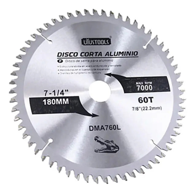 Disco Corte Aluminio 7" x 60 Dientes Uyustools