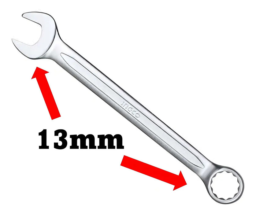Llave Combinada Ingco Cr-v De Acero De 13 Mm