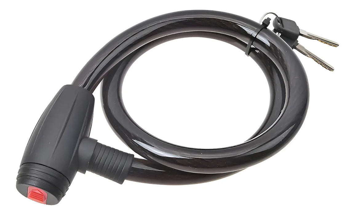 Candado Bicicleta Cable Grueso 15x800mm Llave Negro