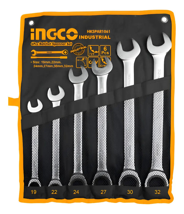 Set Llaves Punta Corona 19-32mm 6 Piezas Ingco