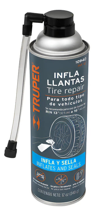 Inflallantas Instantaneo 340ml Truper