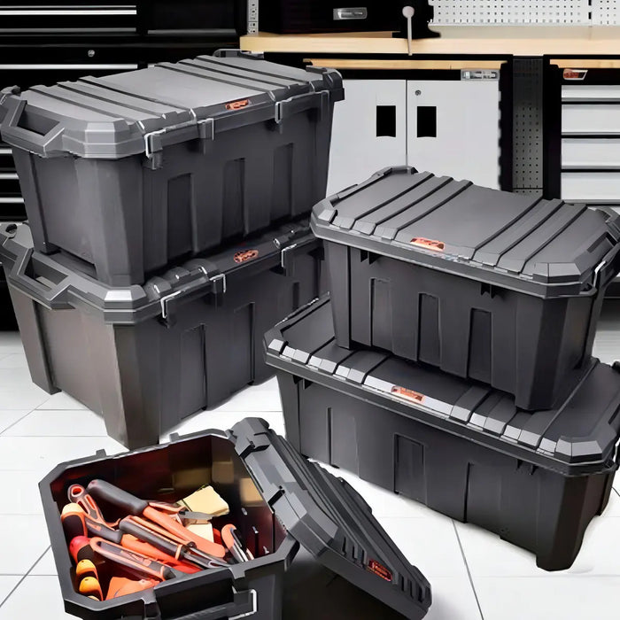 Caja de Herramientas Baúl 41x38x33 cm Tactix 30 Litros Negro