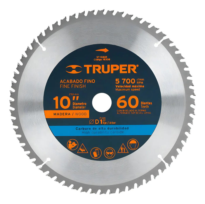 Disco Sierra Madera 10' X 60 Dientes Centro 1'