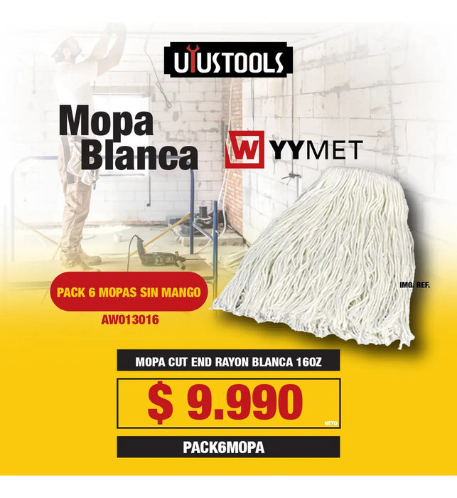 Pack 6 Mopas Blanca 16oz