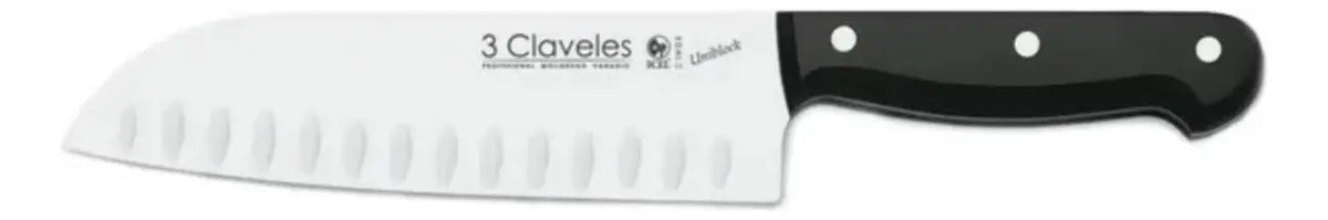 Cuchillo Tres Claveles Santoku Inox Unibl 18 Cms