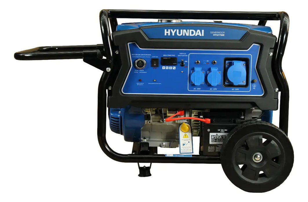 Generador Eléctrico Hyundai 5500W 220V Monofásico Gasolina Arranque Eléctrico