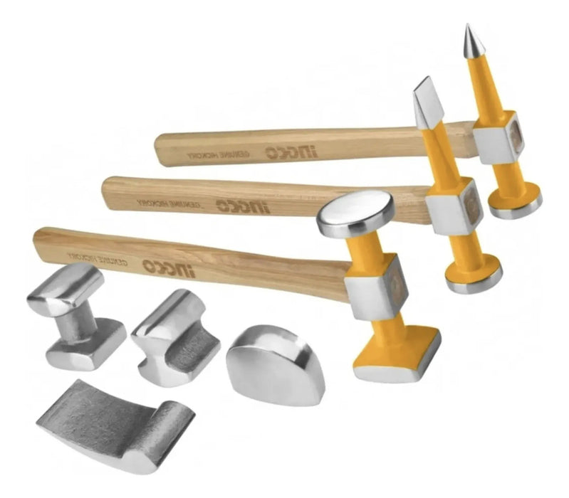 Martillo Desabollar M/madera Ingco Jgo.7 Pcs