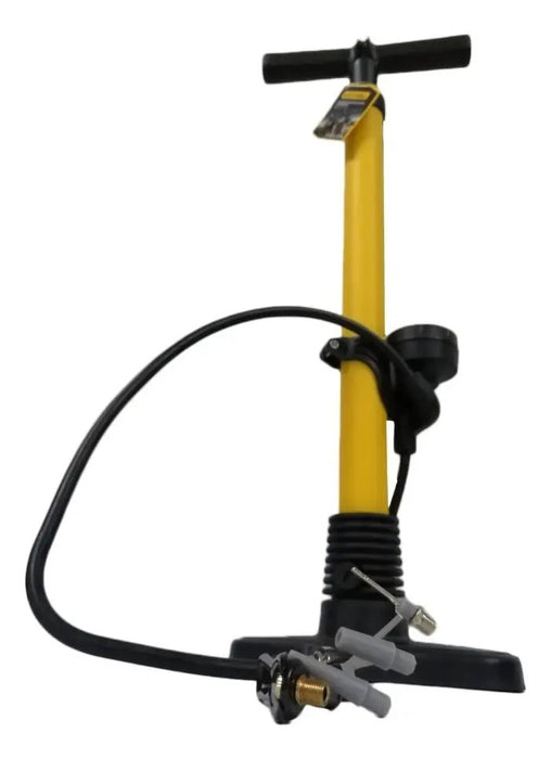 Bomba P/inflar Bicicleta Alta Presión 160psi Con Manómetro Color Amarillo