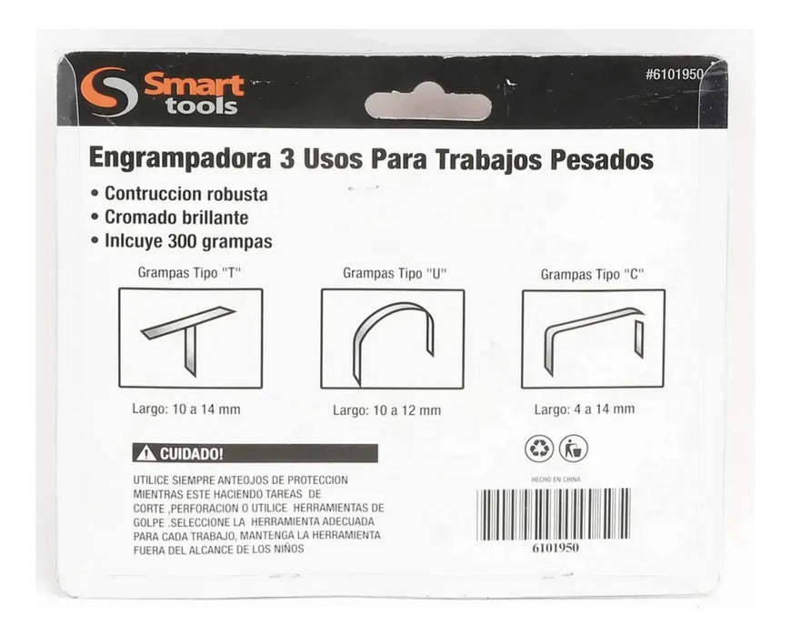 Grapadora Extra Fuerte Grapas 4-14mm + 300 Grapas