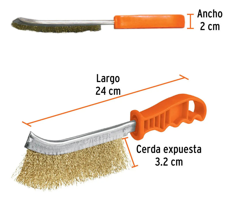 Cepillo Alambre Curvo Ondulado Con Mango Truper