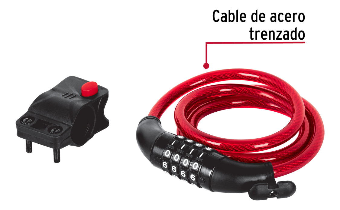 Candado Cadena Para Bicicleta 10mm X 1.2 Mt De Combinación