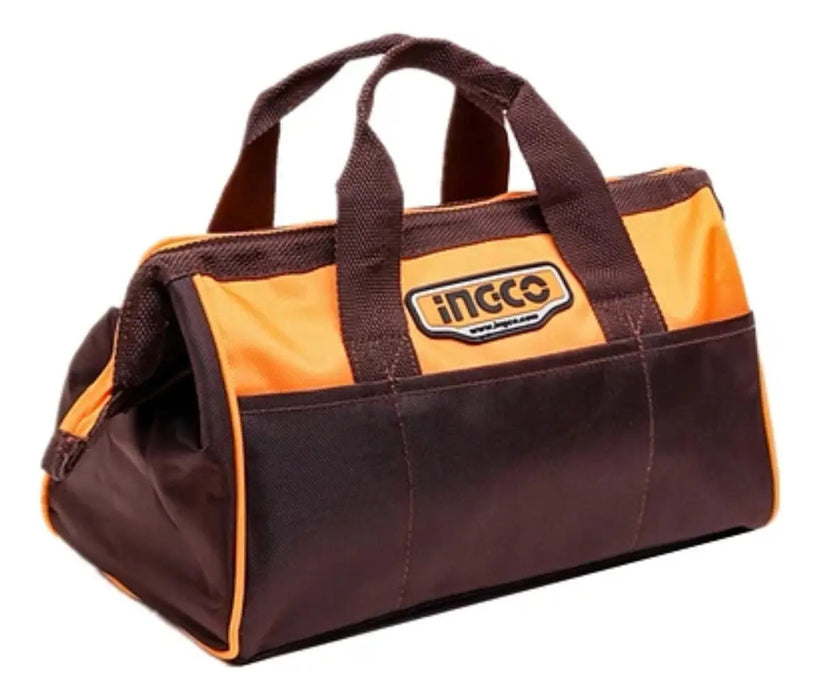 Bolso Porta Herramientas 16'' Ingco Marrón 41x25x26 Cm - 16 Bolsillos