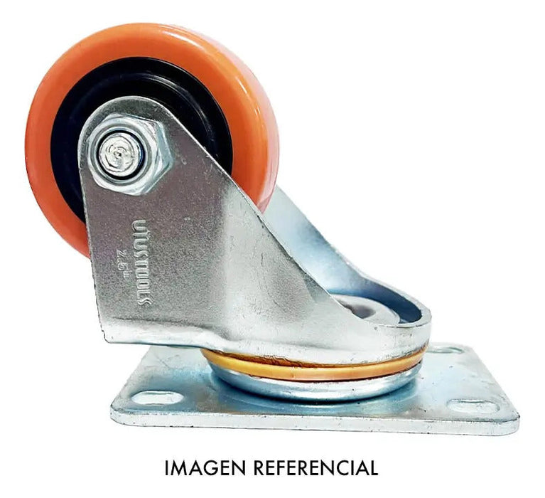 Rueda Industrial PVC Naranjo 30kg 1.5''