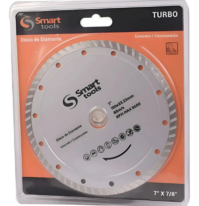 Disco Diamantado Turbo 7" X 7.5mm Smart Tools