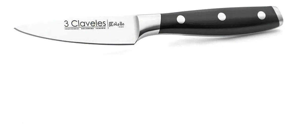 Cuchillo Verduras 3 Claveles Acero Inoxidable Forjado 9cm Negro