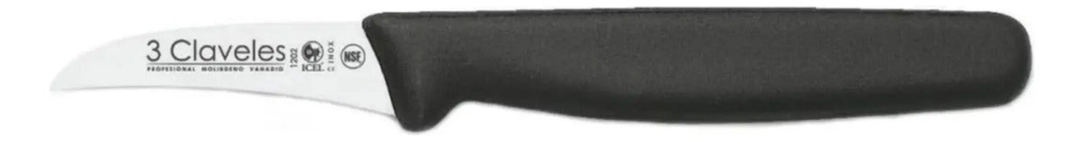 Cuchillo Mondador Mgo Polipr Negro 6 Cm Tres Claveles
