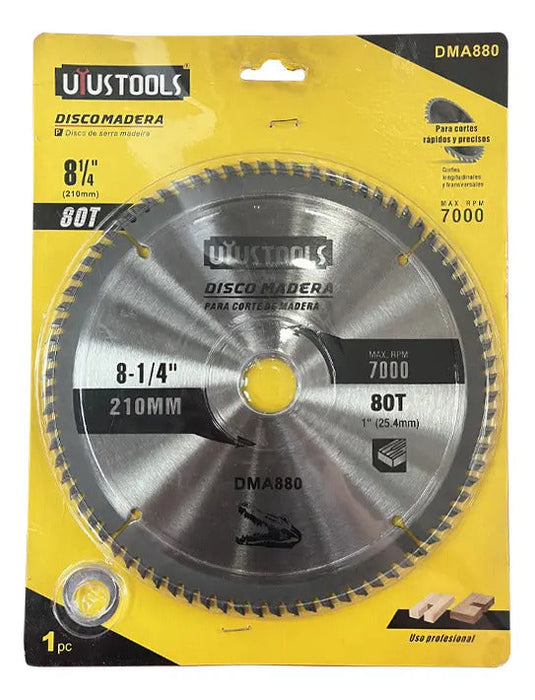 Disco Sierra 8 1/4'' x 80 Dientes Madera
