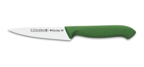 Cuchillo Cocinero 3 Claveles 12 Cm Antibacteriano Acero Inoxidable Verde