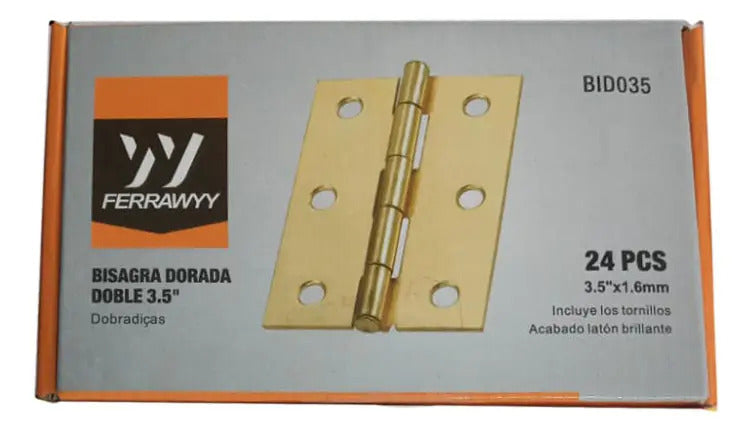 Bisagra Dorada Doble 3.5''
