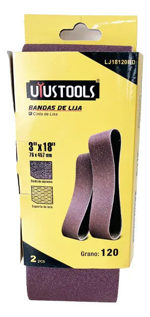 Set 2 Pcs Bandas de Lija 3 x 18 120#