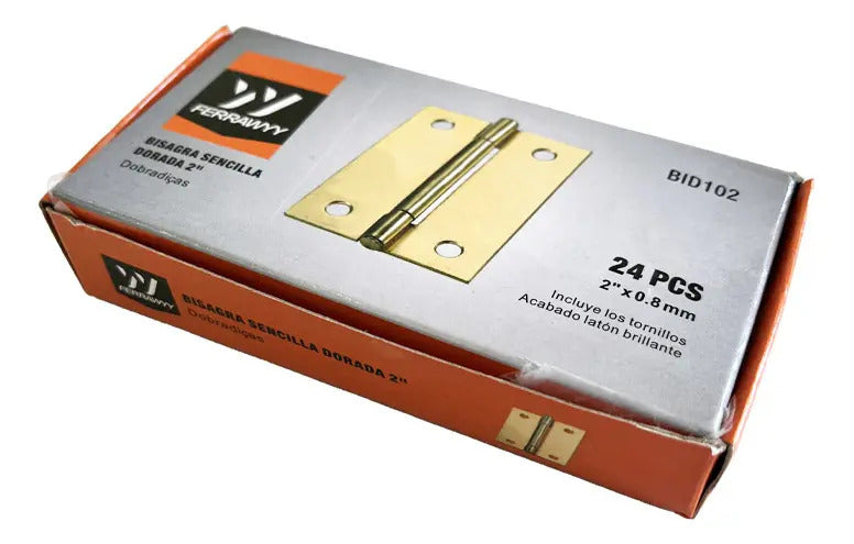 Bisagra Sencilla Dorada 2"