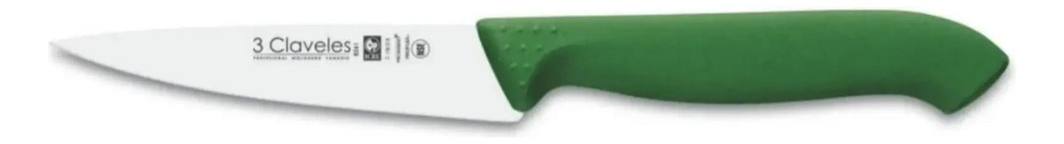 Cuchillo Tres Claveles #1322 Proflex Mgo.verde 10cm Verduras