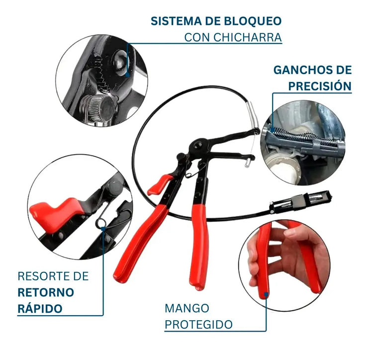 Alicate para Abrazaderas de Manguera Motor con Flexible