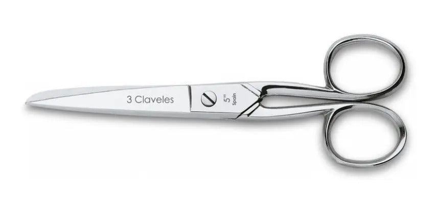 Tijeras de Costura 3 Claveles Acero Carbono Niquelado 12cm Plateado