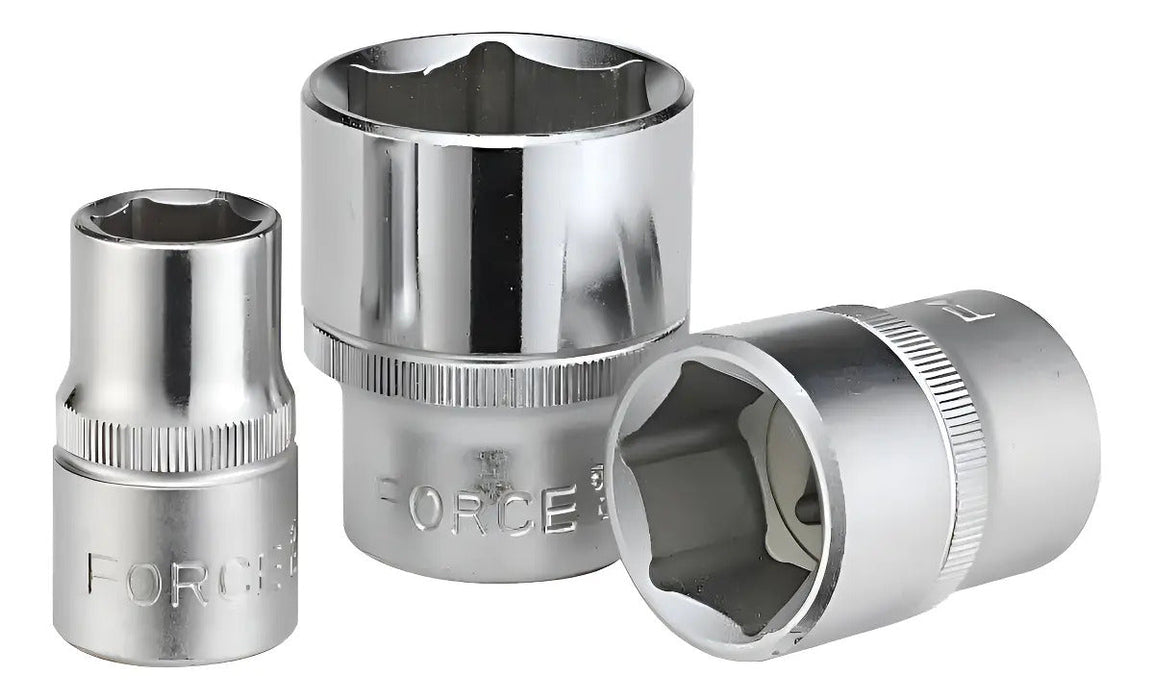 Dado Hexagonal 1/2" 23mm Force Acero Al Cromo Vanadio