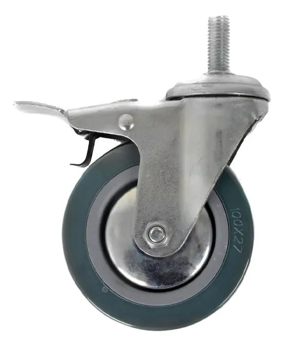 Rueda Industrial Gris 2.5'' Rosca Con Freno