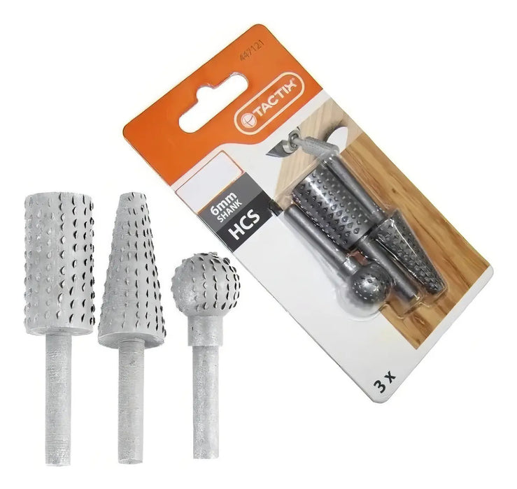 Fresa Para Madera Tactix Juego 3 Piezas Acero Carbono