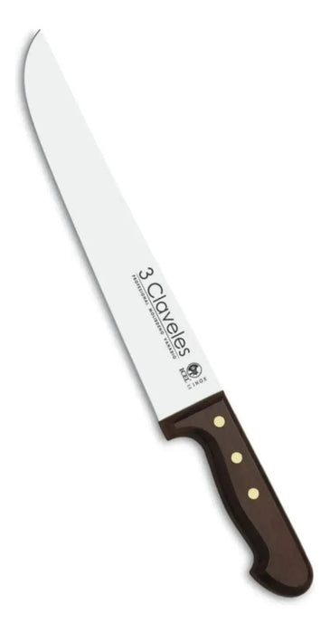 Cuchillo Carnicero Inox Mgo Mad 25cms Tres Claveles