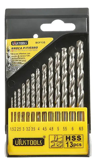 Set 13 Brocas Metal HSS 1.5-6.5mm